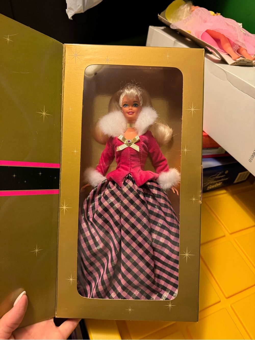 Barbie Pink and Black Plaid Holiday Doll Outfit